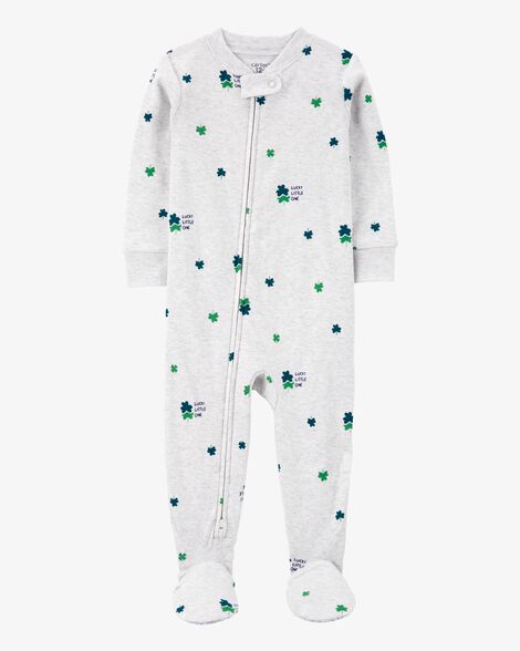  Product image 1 of Baby Leprechaun Print St Patrick's Day Cotton Blend 1-Piece Pajamas