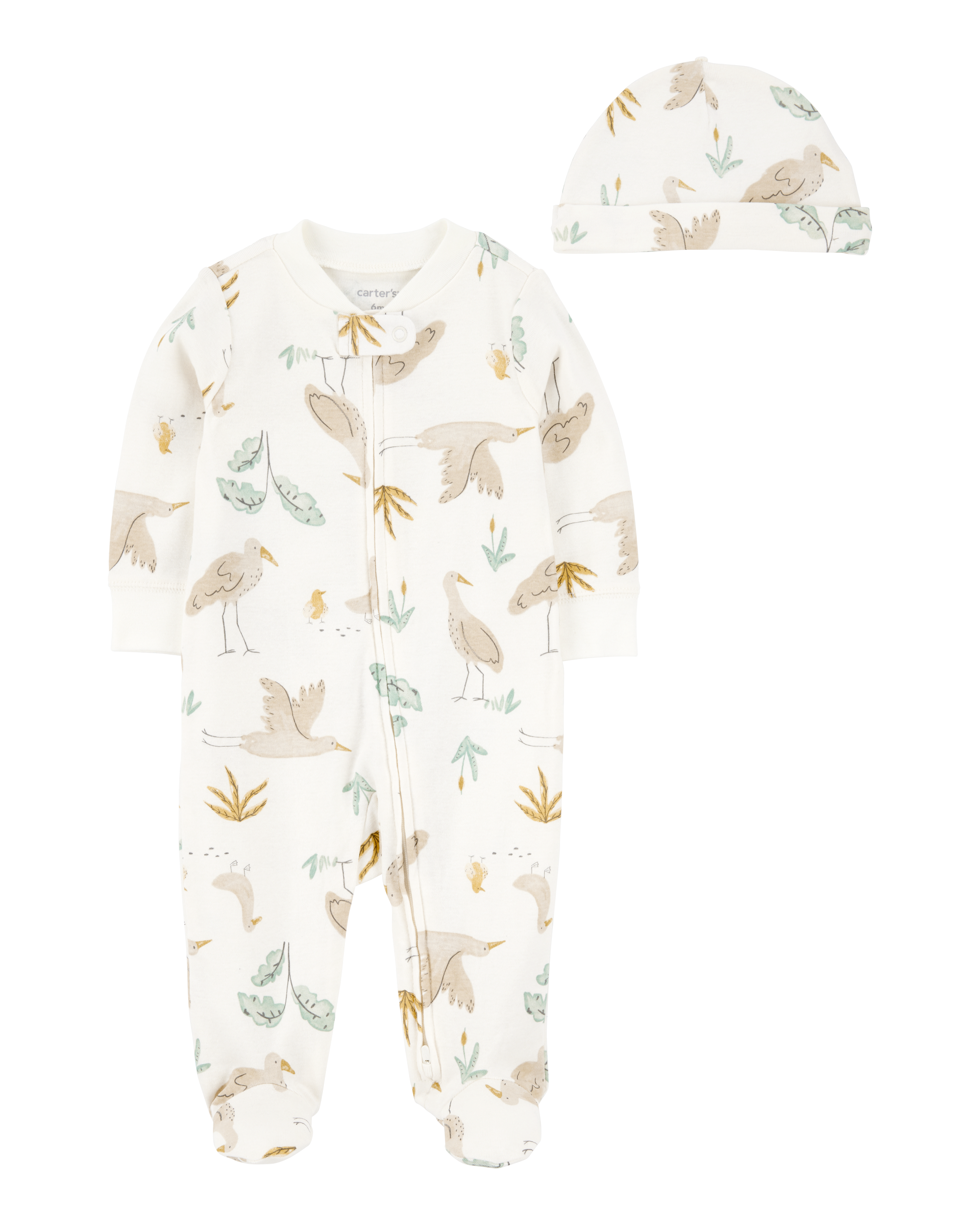 Baby 2-Piece 2-Way Zip Sleep & Play Headwrap Set - Ivory