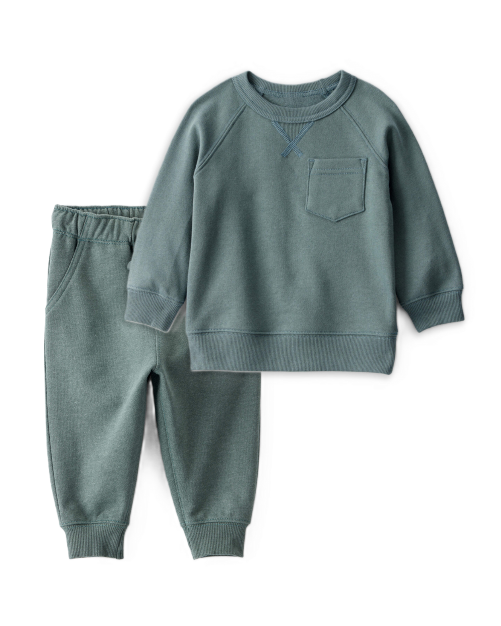 Baby Boy 2-Piece DayDream Fleece Long-Sleeve Sweatshirt & Joggers Set - Green