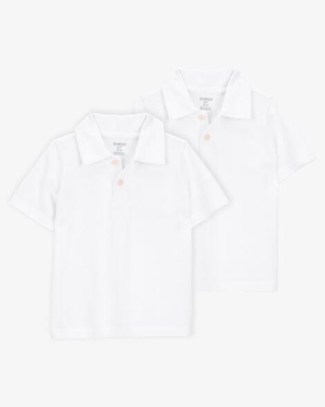 Product image 1 of Toddler 2-Pack Pique Uniform Polo Shirts - White