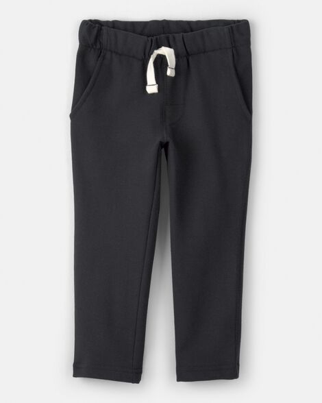 toddler boy pull-on french terry pants - black