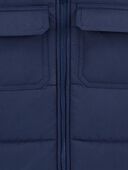 Navy - Kid Zip-Up Hooded Puffer, Selected