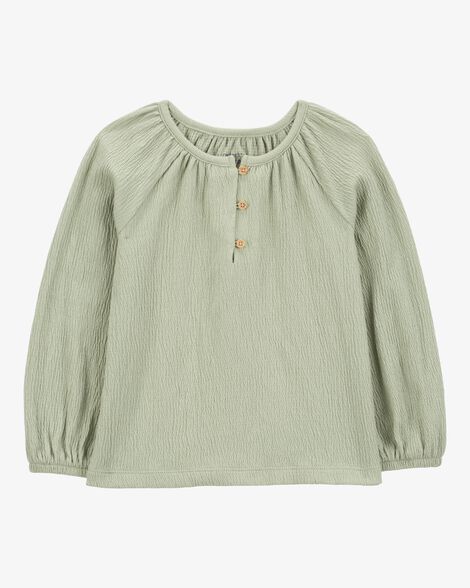  Product image 1 of Toddler Gauze Long-Sleeve Top - Green