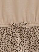 Brown - Kid Leopard Ruffle Long-Sleeve Dress, Selected
