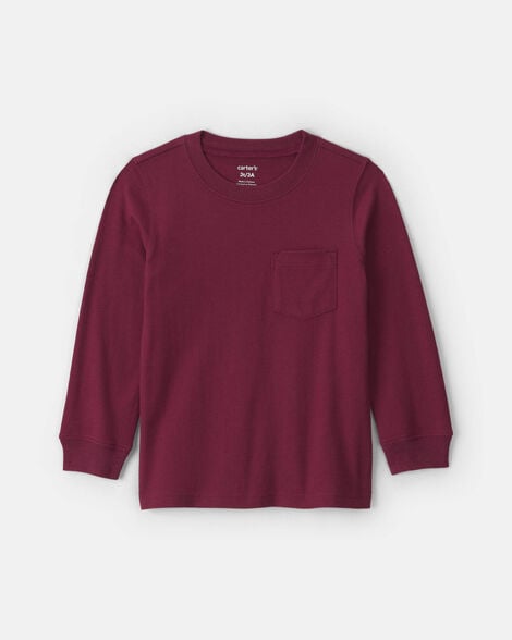 toddler boy long-sleeve tee - burgundy