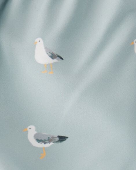 Baby Boy Recycled Seagull-Print Swim Trunks