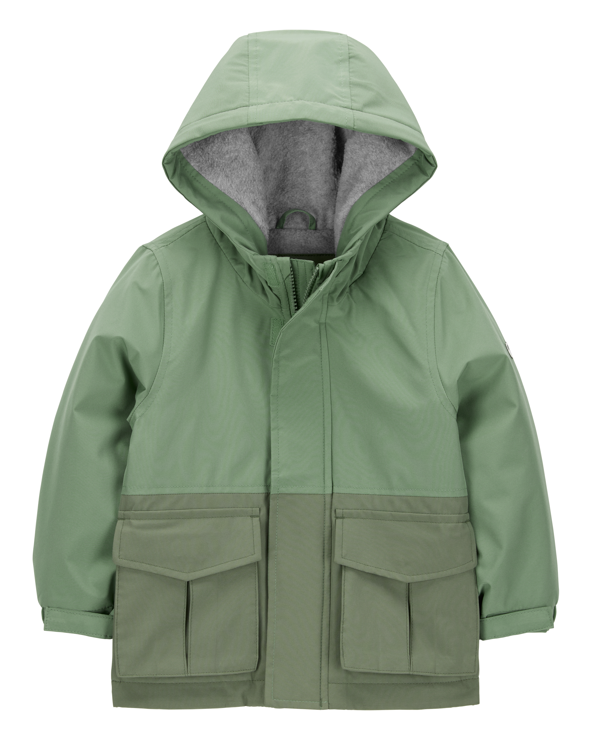Toddler Boy Midweight Color Block Jacket - Green