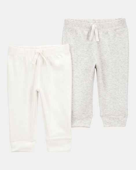 baby 2-pack pull-on pants - ivory
