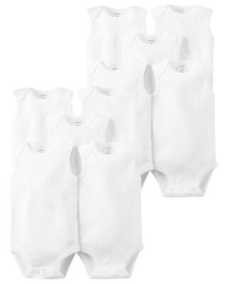Product image 1 of Baby 10-Pack Sleeveless Cotton Bodysuits Set