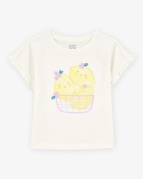  Product image 1 of Toddler Short-Sleeve Lemon Fashion Top - Ivory