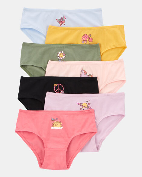 kid 7-pack weekdays hipster stretch cotton undies