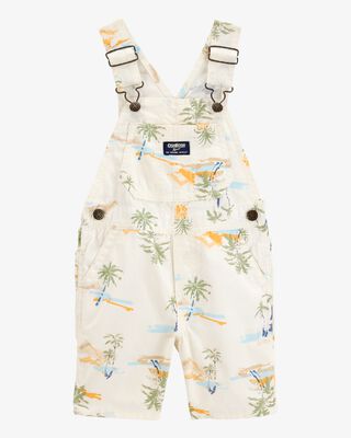 Product image 1 of Toddler Tropical-Print Knit Shortalls-Cream