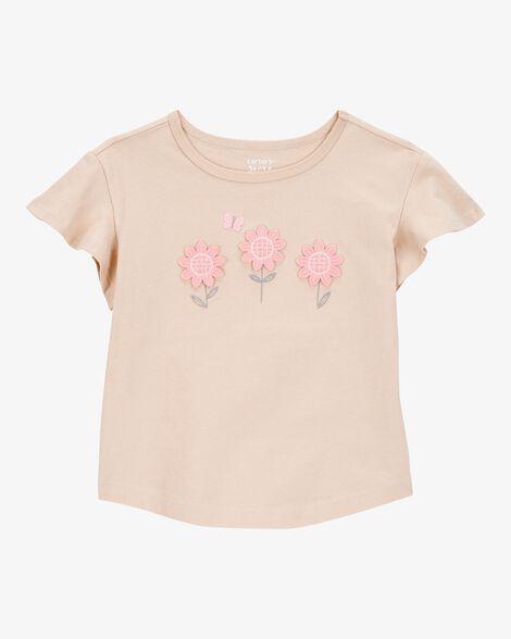Product image 1 of Baby Floral Short-Sleeve Top - Tan