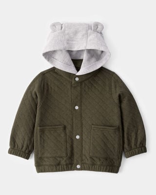 Baby Boy Canvas Long-Sleeve Fashion Jacket - Brown