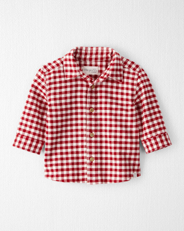 Product image 1 of Baby Boy Plaid Organic Cotton Button-Front Flannel Shirt