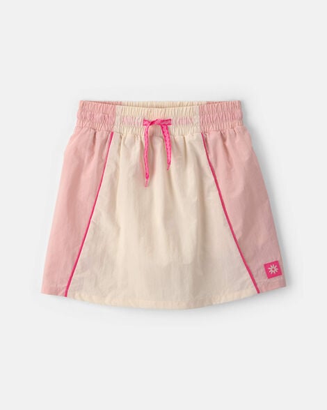 girls colorblock skort - ivory/pink