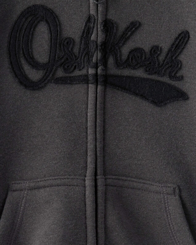 Product image 2 of Toddler Boy OshKosh Fleece Logo Zip Jacket - Black