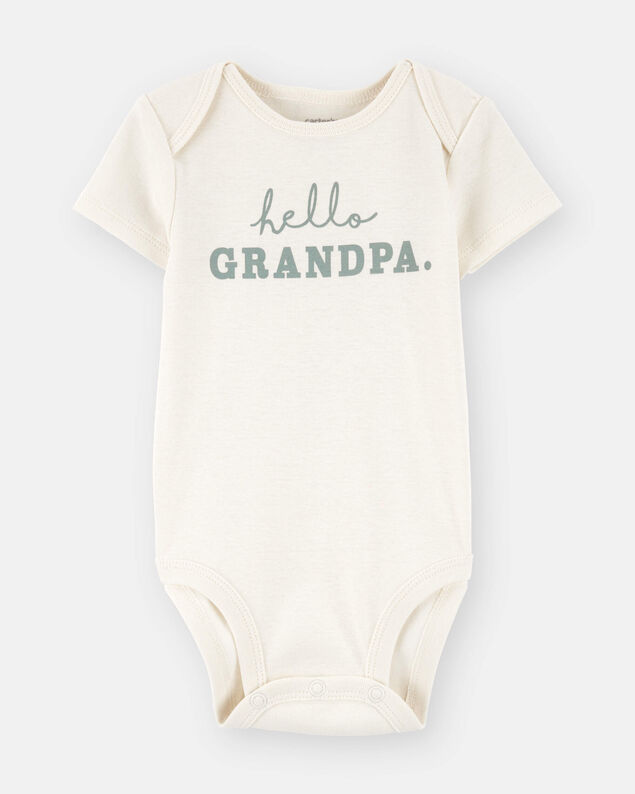 Product image 1 of Baby Cotton Short-Sleeve Graphic Bodysuit - Ivory