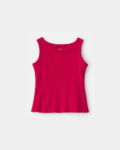 girls rib tank top - red