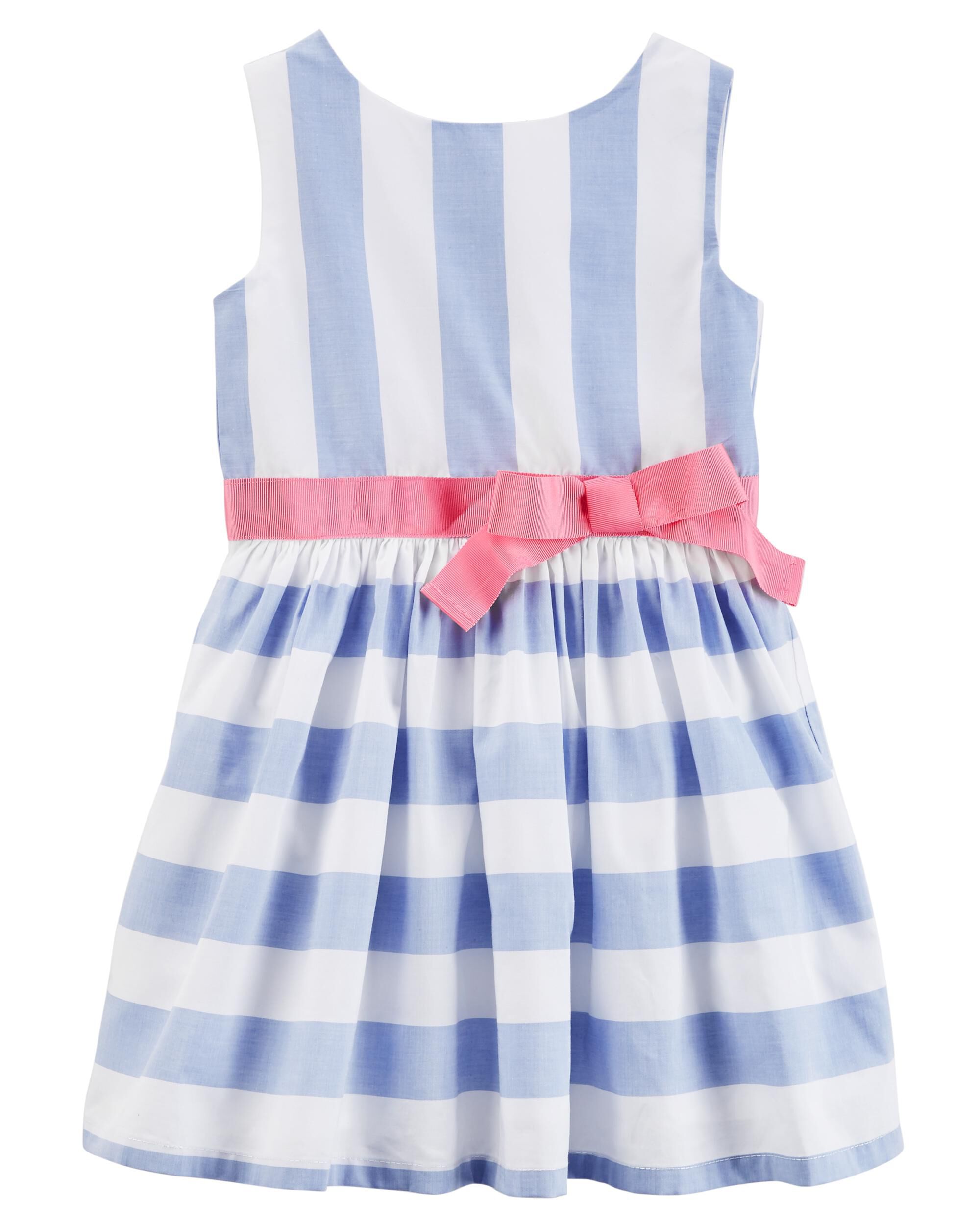 Striped Bow Waist Dress