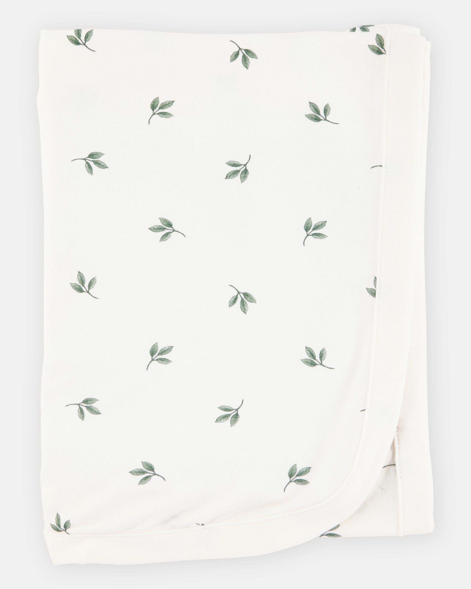 Baby Leaf Print PurelySoft Blanket - Ivory