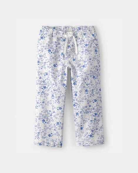 Toddler Girl Floral Wide-Leg Pants - Blue/White