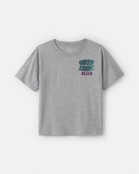 boys 'grid iron crew' graphic tee - grey