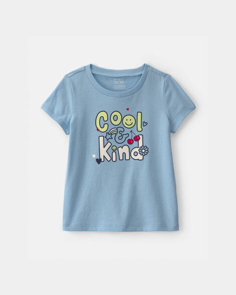 toddler girl 'cool & kind' graphic tee - blue