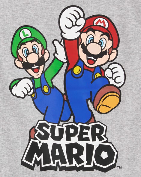  Product image 2 of Kid Super Mario Snug Fit Cotton 2-Piece Pajamas - Heather