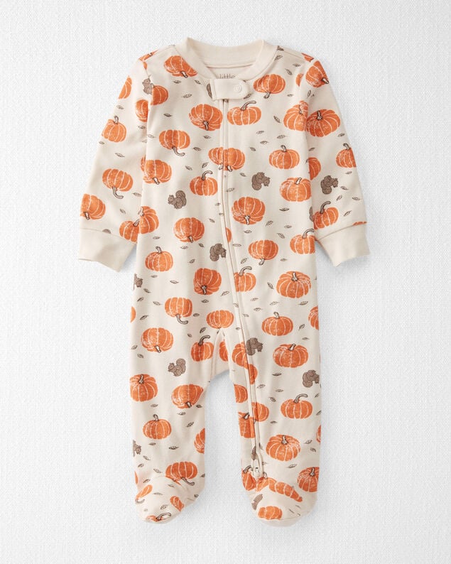 Product image 1 of Baby Organic Cotton Sleep & Play Pajamas in Harvest Pumpkins Print