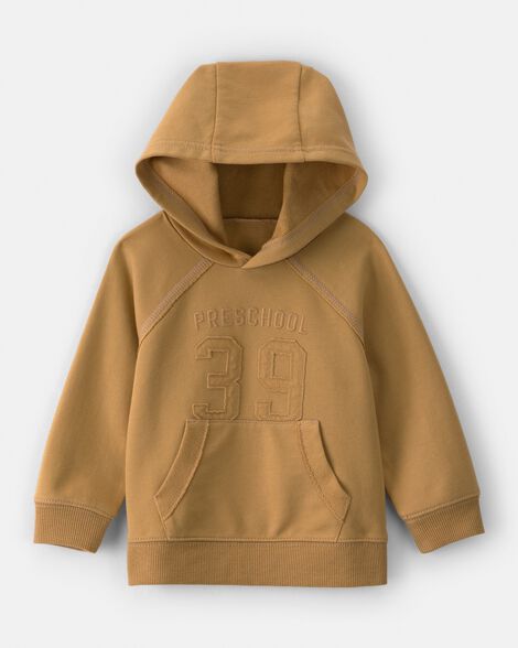 baby boy varsity french terry hoodie - brown