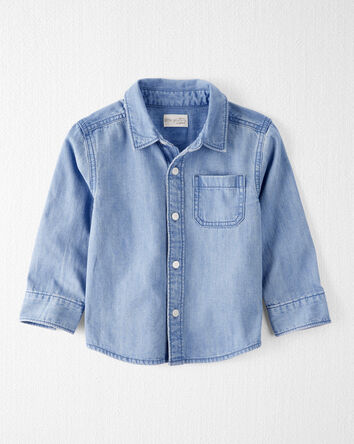 Toddler Organic Cotton Chambray Button-Front Shirt