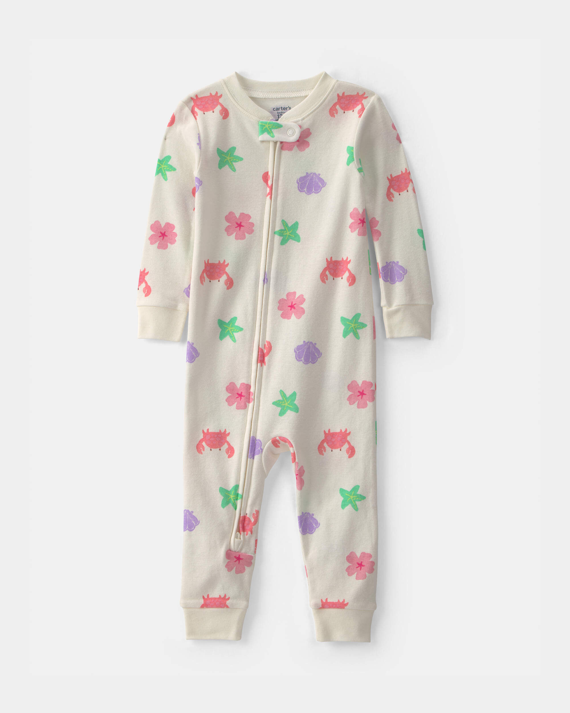Carters toddler girl beach 100 cotton 1-piece pajama 2T Cream 12$