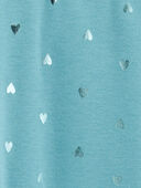 Teal - Toddler Shiny Heart Cozy Fleece Leggings, Selected