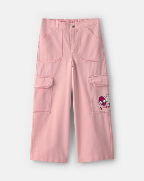 girls ©marvel spider-man cargo pants - pink