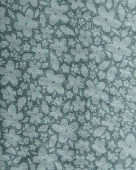 Product image 3 of Girls Floral Cotton Pull-On Stretch Leggings - Green
