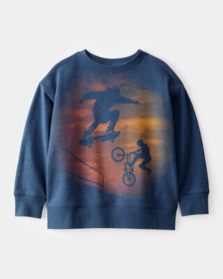 Product image 1 of Kid BMX Skater Graphic Sweatshirt - Blue