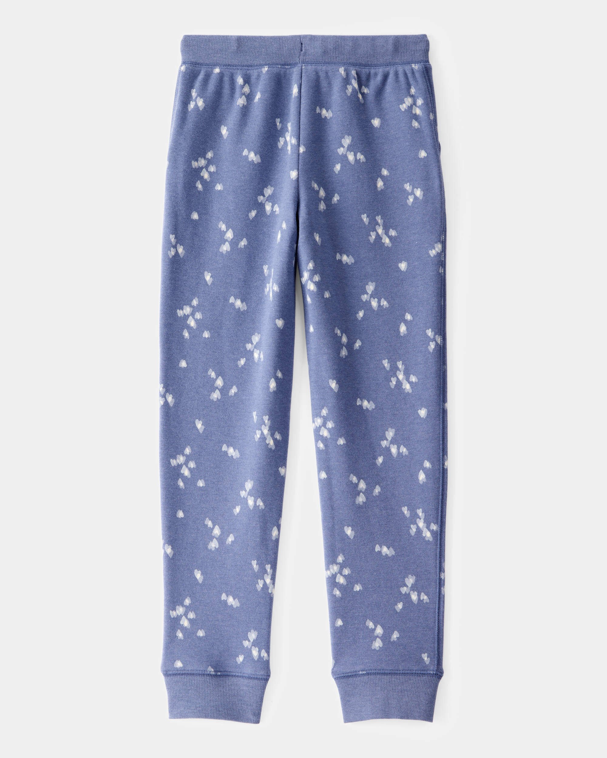 Girls Floral Print DayDream Fleece Drawstring Joggers - Navy