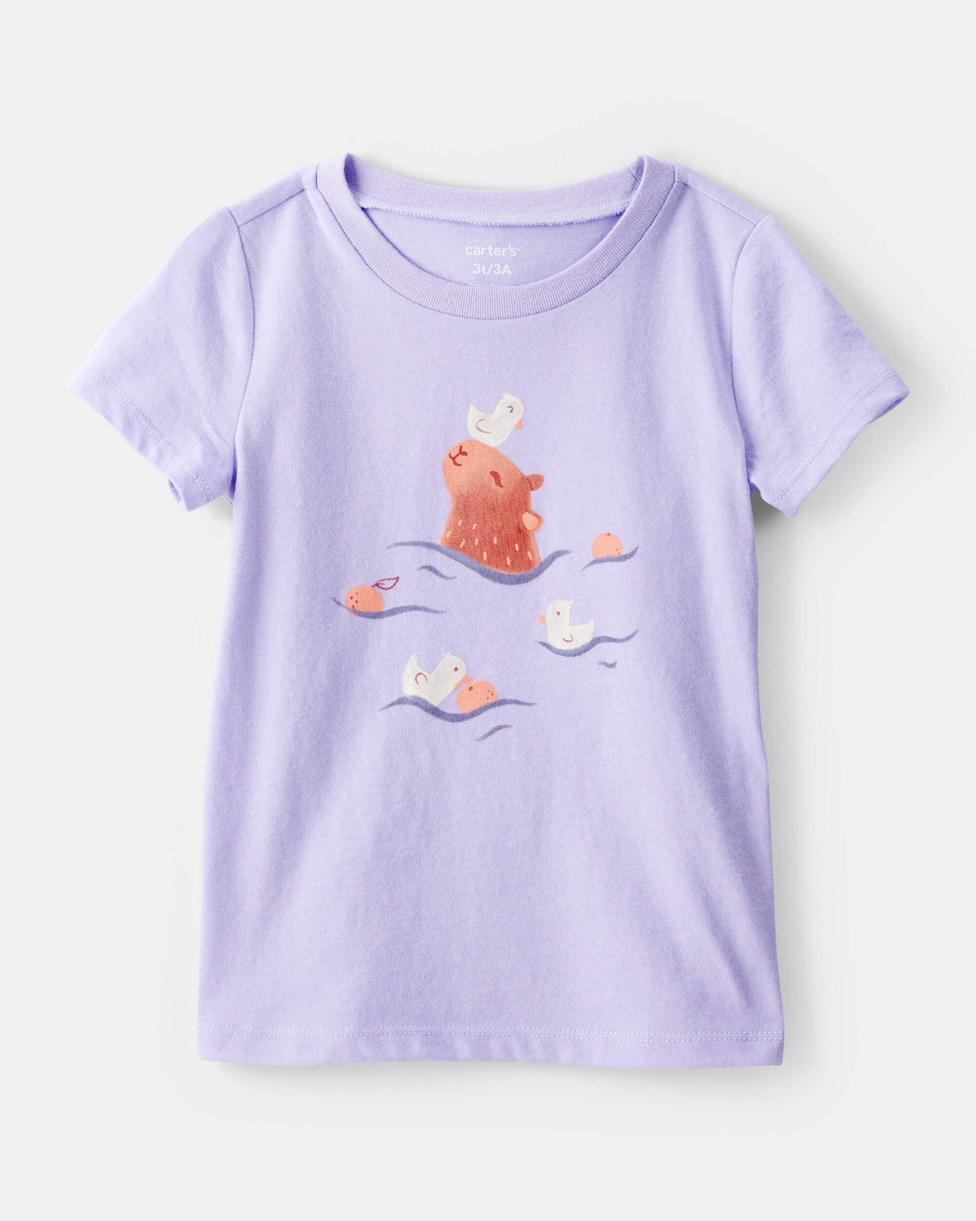 Toddler Girl Cabybara Short-Sleeve Graphic Tee - Purple