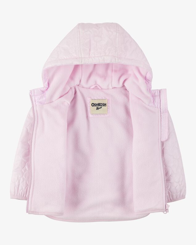 Product image 2 of Baby Girl Floral Quilted Midweight Jacket - Pink