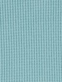 Teal - Baby Waffle Knit Thermal Peplum Top, Selected