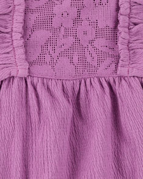 Baby Eyelet Flutter-Sleeve Romper
