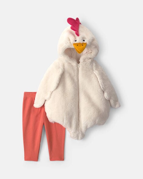 baby 2-piece chicken halloween long-sleeve costume - cream