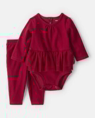 Baby Girl 2-Piece Floral Bodysuit & Pant Set - Pink
