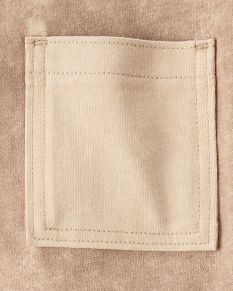 Product image 2 of Boys Acid Wash Cotton Short-Sleeve Pocket Tee - Brown