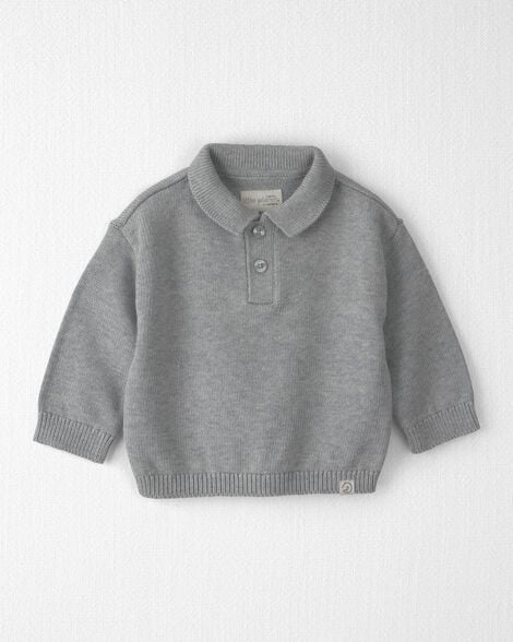 Baby Boy Organic Cotton Sweater Knit Polo