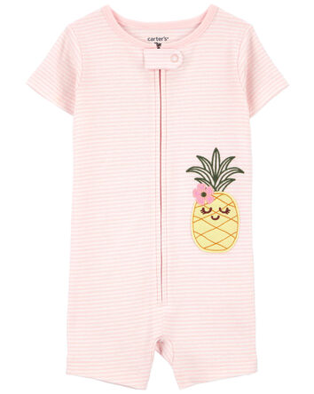 Toddler 1-Piece Pineapple 100% Snug Fit Cotton Romper Pajamas