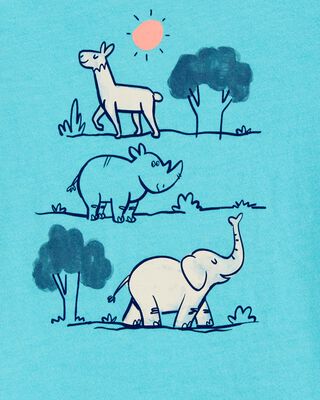 Product image 2 of Toddler Zoo Animals Short-Sleeve Graphic Tee - Blue