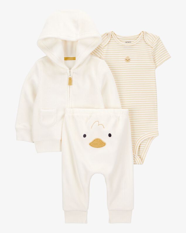 Product image 1 of Baby 3-Piece Duck Little Cardigan Set - Ivory