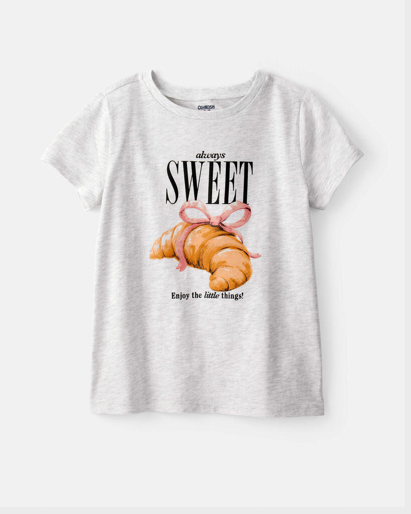 OshKosh B'gosh Girls Always Sweet Short-Sleeve Graphic Tee L Grey